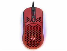 AROZZI herní myš FAVO Ultra Light Black-Red/ drátová/ 16.000 dpi/ USB/ 7 tlačítek/ RGB/ černočervená