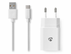 NEDIS síťová nabíječka/ USB-C/ 2.4 A/ 5.0 VDC/ bílá/ kabel 1m