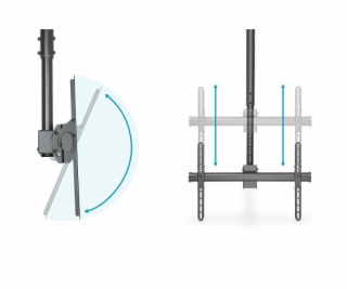 DIGITUS univerzální stropní držák na TV s teleskopickým n...