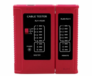 Tester UTP WS468RD,  RJ45, RJ11, STP, Cat5e, Cat7, červený