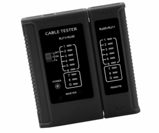 Tester UTP WS468BK,  RJ45, RJ11, STP, Cat5e, Cat7, celočerný