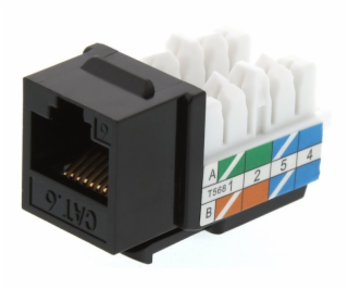 XtendLan Keystone jack RJ45 UTP narážecí, Cat6, černý