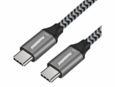 PremiumCord Kabel USB 3.2 Gen 1 USB-C male - USB-C male, bavlněný oplet, 1,5m