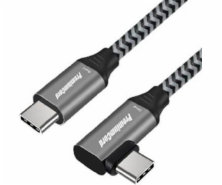 PremiumCord USB-C zahnutý kabel ( USB 3.2 GEN 2, 3A, 60W,...