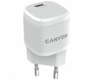 CANYON nabíječka do sítě H-20-05, 1x USB-C PD 20W, bílá