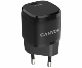 CANYON nabíječka do sítě H-20-05, 1x USB-C PD 20W, černá