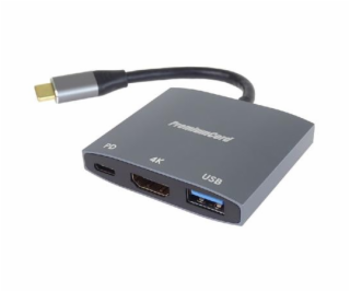 PremiumCord adaptér USB-C na HDMI, USB3.0, PD, rozlišení ...