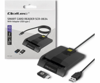 ČTEČKA KARTY SMART ID QOLTEC | SCR-0634 | USB TYP C