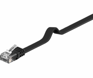 PremiumCord Plochý patch kabel UTP RJ45-RJ45 CAT6 1m černá