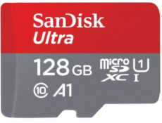 SanDisk MicroSDXC karta 128GB Ultra (140 MB/s, A1 Class 10 UHS-I) + adaptér