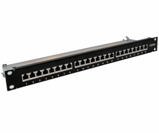 XtendLan Patch panel 19 , 24 portů CAT6A stíněný - černý