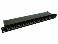 XtendLan Patch panel 19 , 24 portů CAT6A, stíněný, celokovový kryt