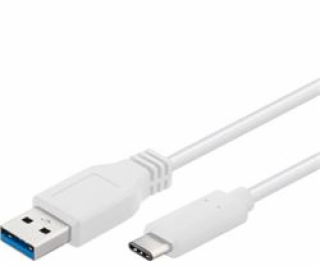 PremiumCord USB-C/male - USB 3.0 A/Male, bílý, 1m