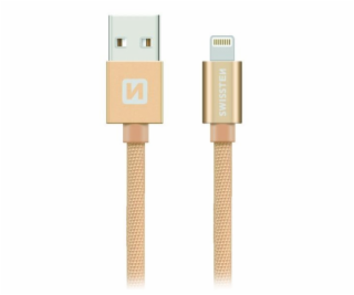 Swissten Datový Kabel Textile Usb / Lightning 1,2 M Zlatý