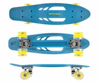 Spokey FISH Pennyboard se svíticími LED kolečky, modrý