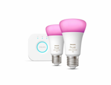 Philips Hue Zestaw startowy mostek + 2 x żarówka E27 9W RGBW (929002468810)