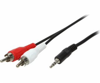 Kabel LogiLink Jack 3.5mm - RCA (Cinch) x2 1.5m czarny (C...