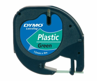 Dymo LetraTag Green Plastic 12 mm x 4 m