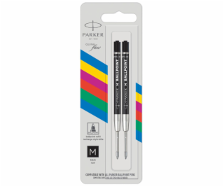 1x2 Parker Quinkflow Basic Ballpoint Pen Refill M black