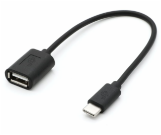 Kábel OTG USB AF - USB C 15cm czarny