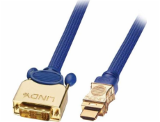 Kábel Lindy HDMI - DVI-D 0,5m modrý