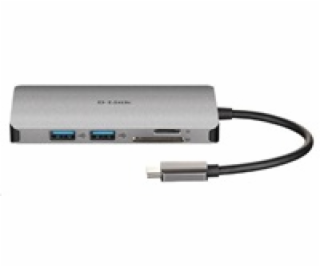 D-Link 8-in-1 USB-C Hub with HDMI/Ethernet/Card Reader/Po...