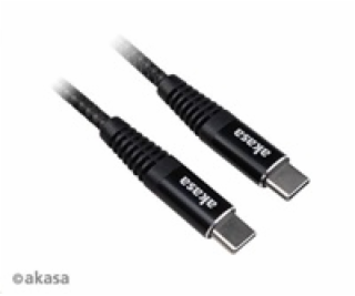 AKASA kabel napájecí Type-C na Type-C, 100W, 1m,  černá