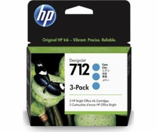 HP Ink 712 3-Pack 29ml azúrový atrament DesignJet