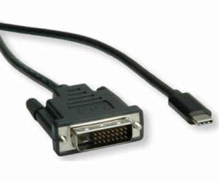 USB DVI USB-C kábel, 2 m, čierny