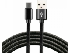 EverActive USB kábel USB kábel - USB-C everActive CBB-2CB 2m s rýchlym nabíjaním až 3A čierna