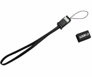 Kábel USB Logo USB-A - microUSB 0.3 m Czarny (33628)