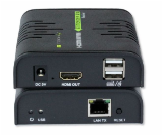 Techly KVM Extender HDMI + USB prepínač (myš, klávesnica)...