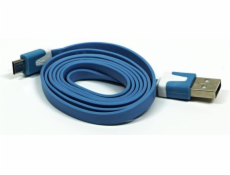 Kábel USB Logo USB-A - microUSB 1 m Niebieski