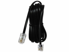 Kabel telefoniczny 4-żyłowy, RJ11 - RJ45 M, 3m, płaski, czarny