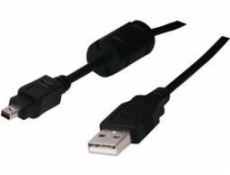 Kábel USB Logo USB-A - miniUSB 1.8 m Czarny (31178)