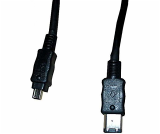 Firewire 6-pin - Firewire 4-pin, 2m, Czarny