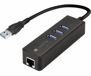 HUB USB Techly 1x RJ-45 + 3x USB-A 3.0 (IDATA-USB-ETGIGA-...