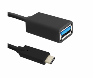 Kabel USB Qoltec USB-C - USB-A 0.2 m Czarny (50485)