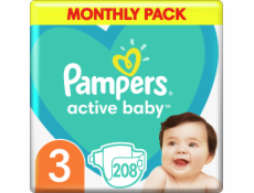 Pampers Active Baby Plienky Veľkosť 3, 6 kg-10 kg, 208 ks