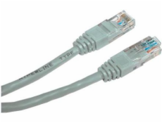 Patchcord s logom, UTP, Cat.5e, RJ45 M/15m, netienený, krížový, sivý