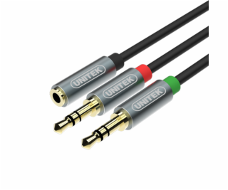 Kabel Unitek Jack 3.5mm - Jack 3.5mm x2 0.2m srebrny (Y-C...