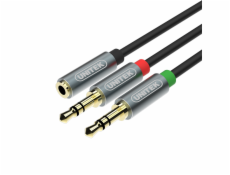 Kabel Unitek Jack 3.5mm - Jack 3.5mm x2 0.2m srebrny (Y-C957ABK)