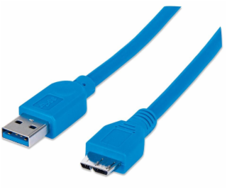 Kabel USB Techly USB-A - micro-B 1 m Niebieski (305243)