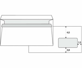 Krpa Samolepiaca obálka, 110 x 220 mm, biela, poštová, DL...