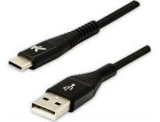 Kábel USB Logo USB-A - USB-C 1 m Czarny