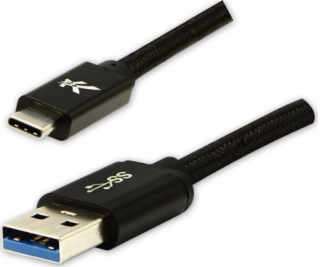 Kábel USB Logo USB-A - USB-C 1 m Czarny