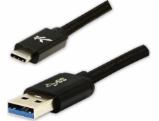 Kábel USB Logo USB-A - USB-C 1 m Czarny