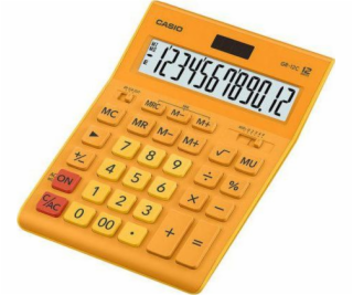 CASIO CALCULATOR GR-12C-RG OFFICE ORANGE 12-DIGIT DISPLAY