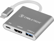 Stacja/replikator Cabletech Złącze Adapter Cabletech Wtyk Typu C - Gniazda Usb 3.0 Hdmi 2.0 Typu C | C18-1