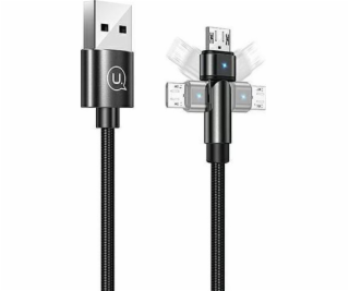 Usams USB kabel USAMS U60 2A microUSB opletený otočný kab...